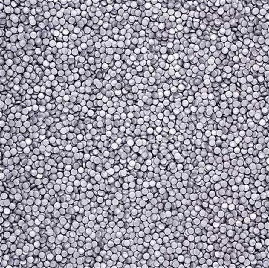 GRANA FORMA CIRCULO COLOR PLATA  X 500GR