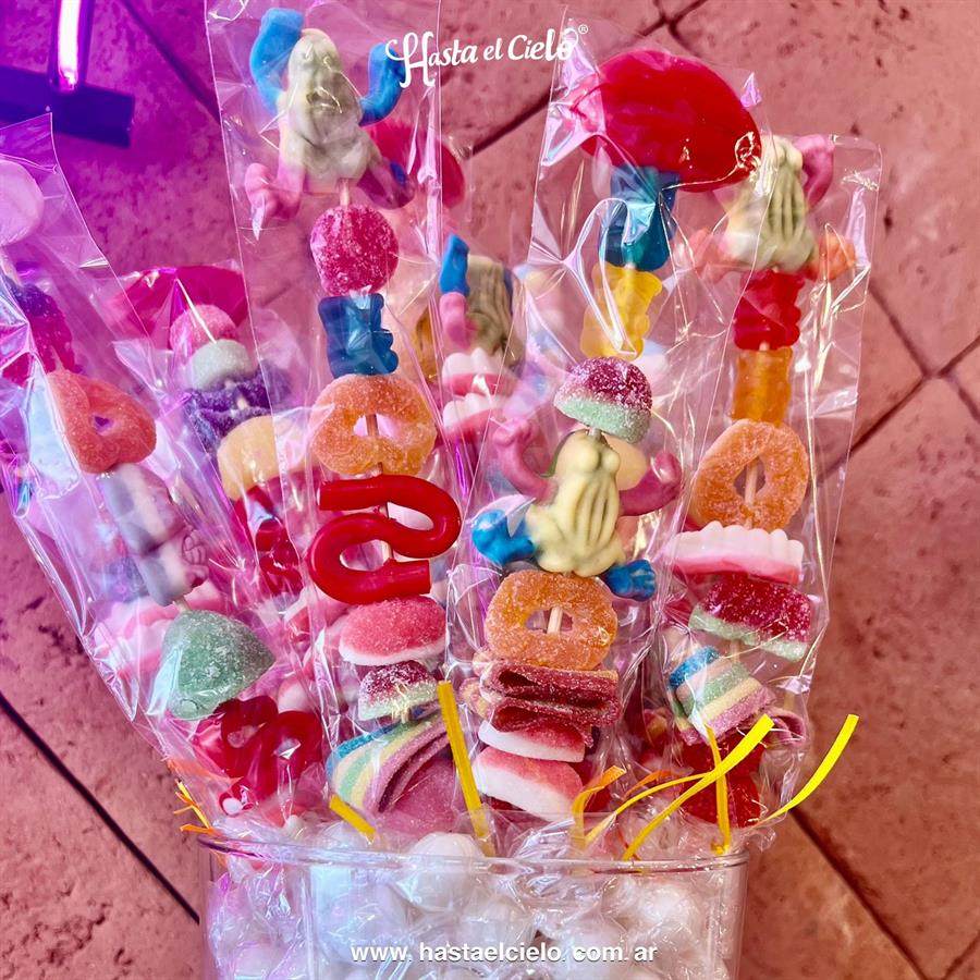 PINCHOS DE GOMITAS 25CM X 1 UNIDAD