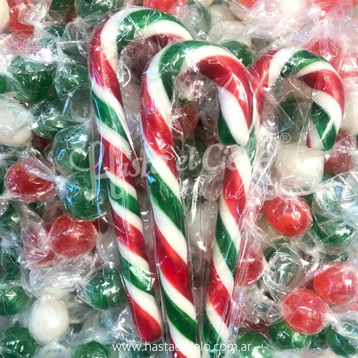 BASTON DE CARAMELO 14CM NAVIDEÑO X 1U. LEER DESCRIPCION!!!