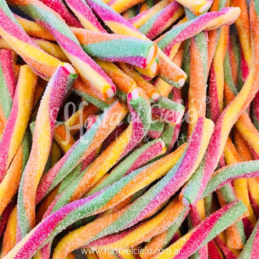 GOMITAS REGALIZ TUBO ACIDO DE FRUTILLA MULTICOLOR