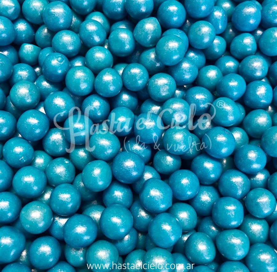 PERLITA DE CHICLE BOLONCITO TURQUESA AZUL 1CM X 400GR.