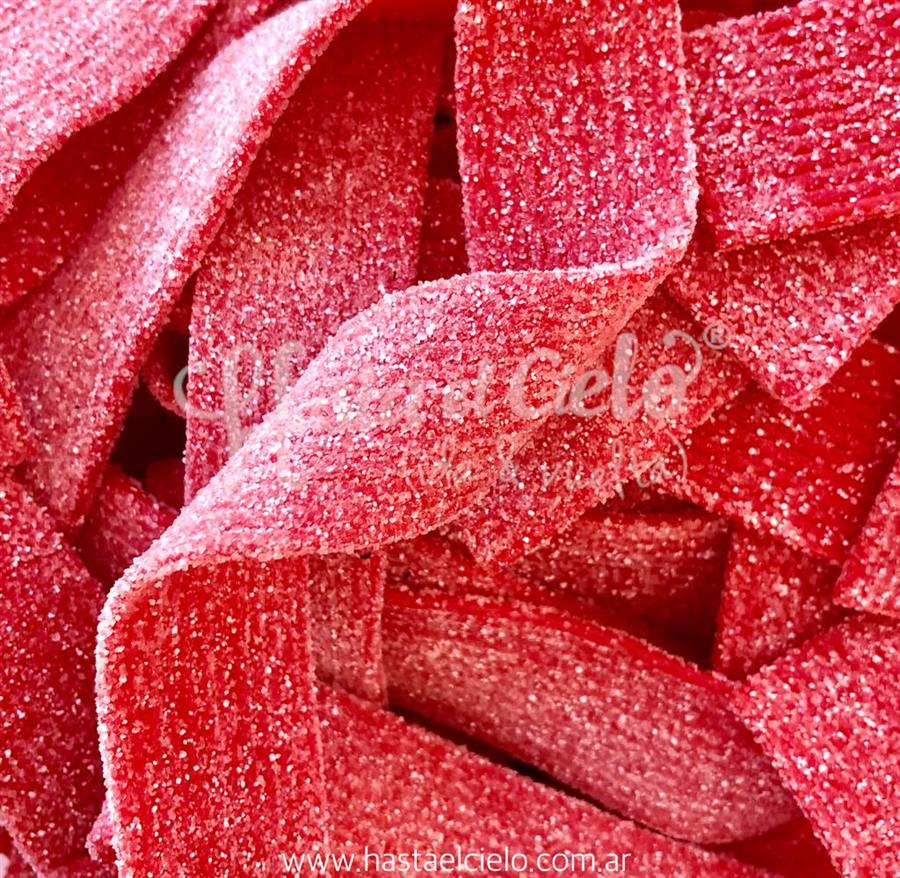 GOMITAS CINTA ACIDA DE FRUTILLA ROJO X 100GR