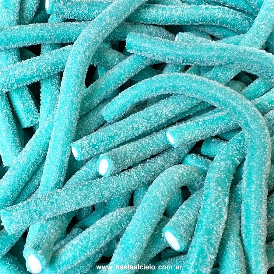 GOMITAS REGALIZ TUBO ACIDO DE FRAMBUESA CELESTE
