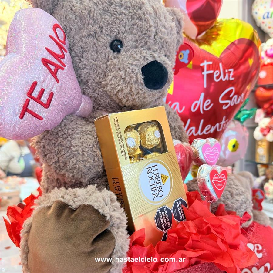 GIGANTE ARREGLO OSO CON GLOBITO CORAZON