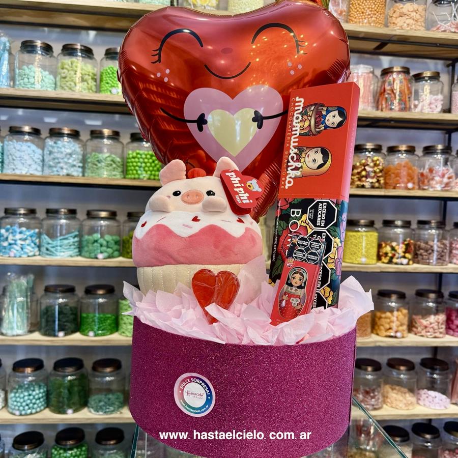 ARREGLO MAMUSHCKA GIGANTE CUPCAKE CERDITO