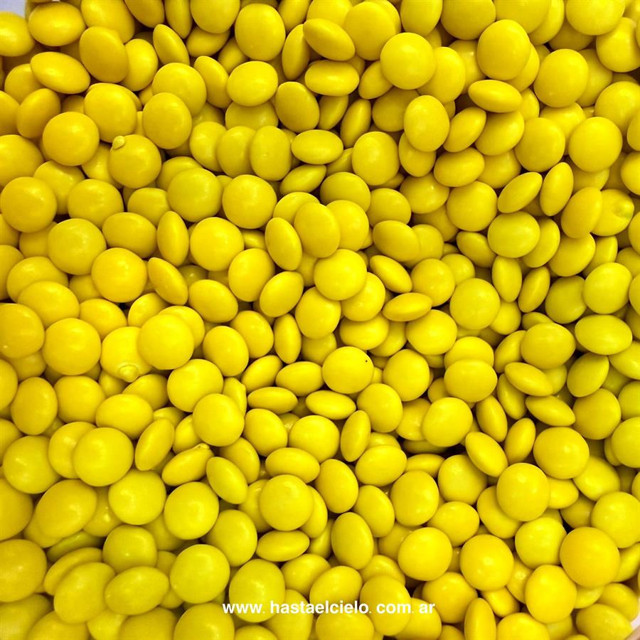 LENTEJAS DE CHOCOLATE MEDIANA AMARILLO X 300GR