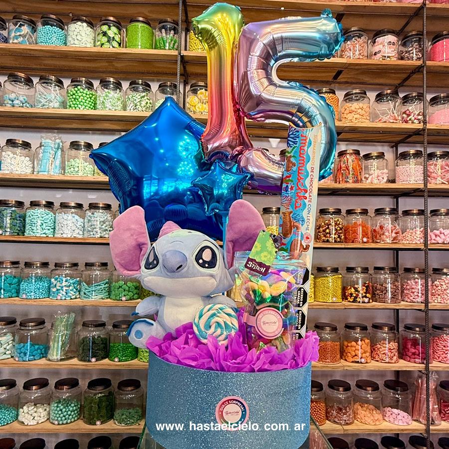 ARREGLO GIGANTE STICH MAMUSCKA CON NUMERO.