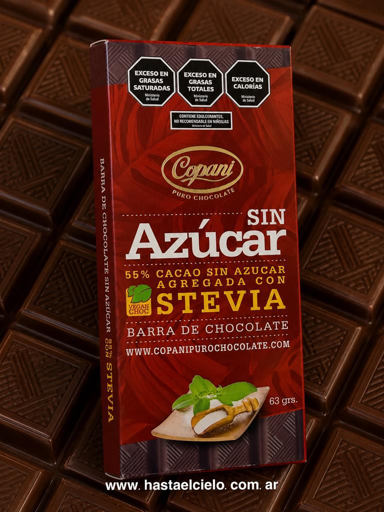 BARRA DE CHOCOLATE SIN AZUCAR EN CAJA COPANI