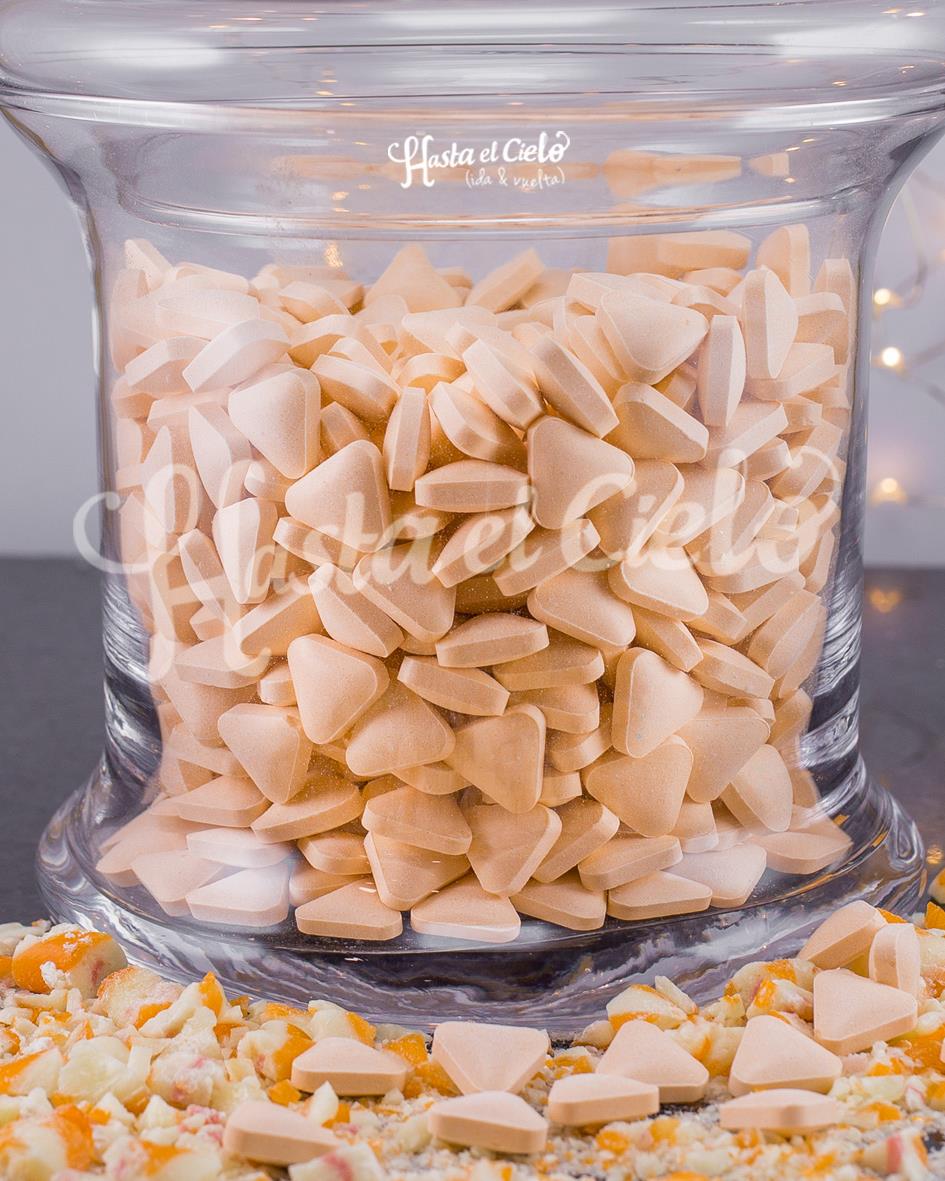 PASTILLAS TRIANGULITOS DULCES PASTEL SALMON