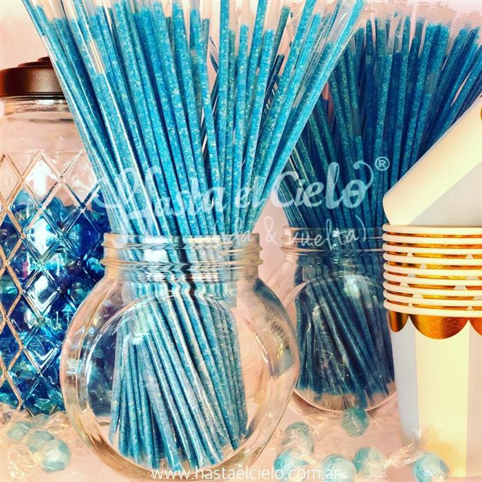 AZUQUITA EN STICKS AZUL CELESTE X 50 UNIDADES