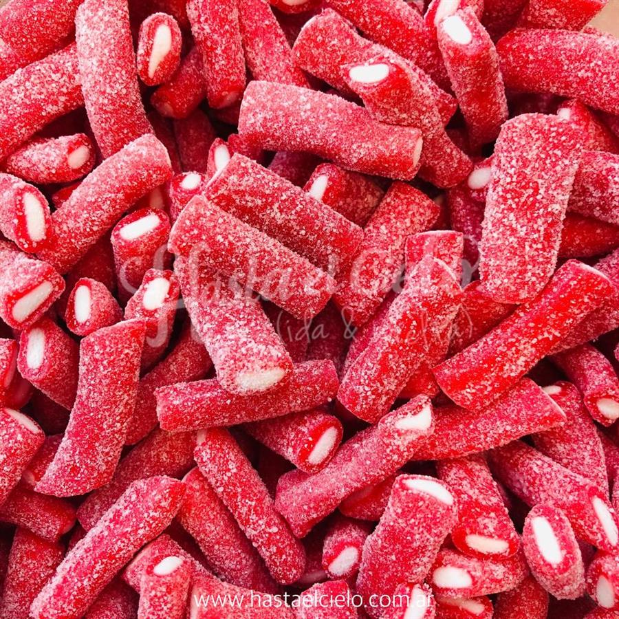 GOMITAS REGALIZ TUBO CORTO ACIDO DE FRUTILLA MOGUL