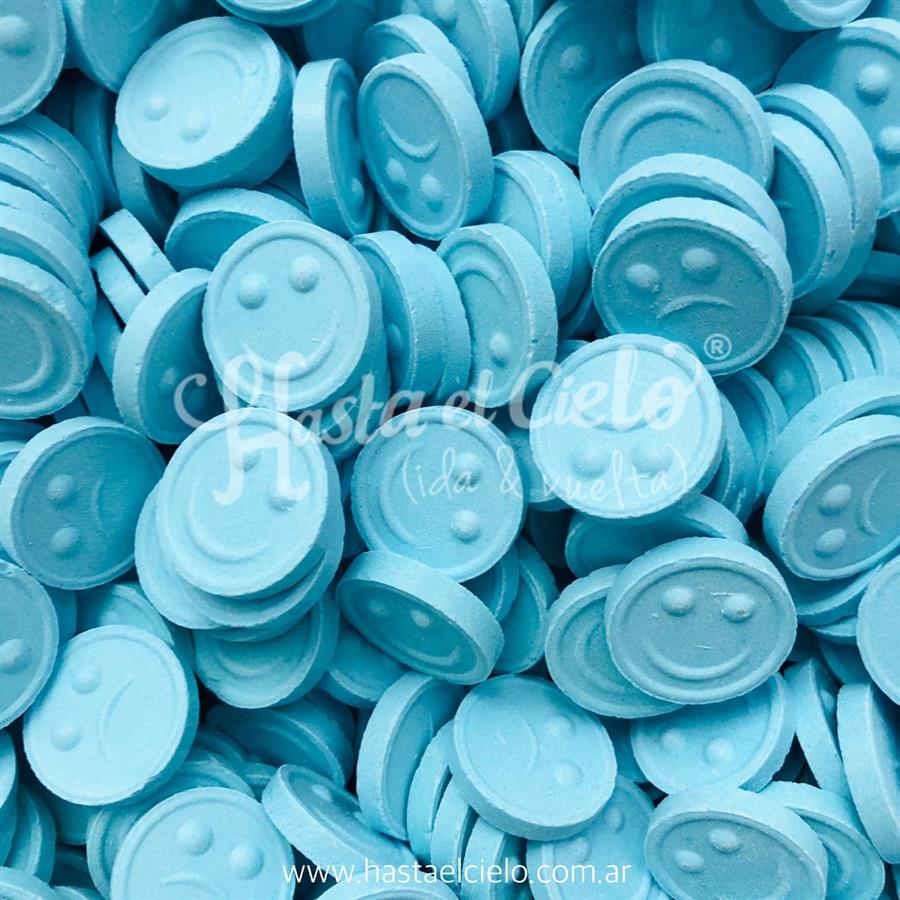 PASTILLAS CARITAS PASTEL CELESTE.