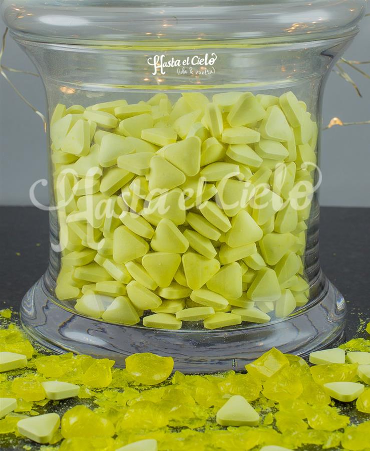 PASTILLAS TRIANGULITOS DULCES PASTEL AMARILLO